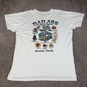Bad Ass Coffee Of Hawaii Shirt Mens 2XL Green Sarasota Florida Back Print